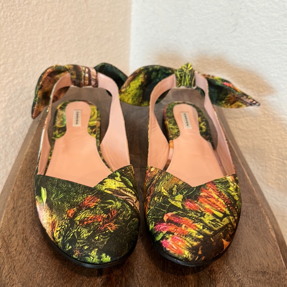 CARVEN Printed Satin Slingback Flats Size EUR 40 US 9 - Picture 3 of 12